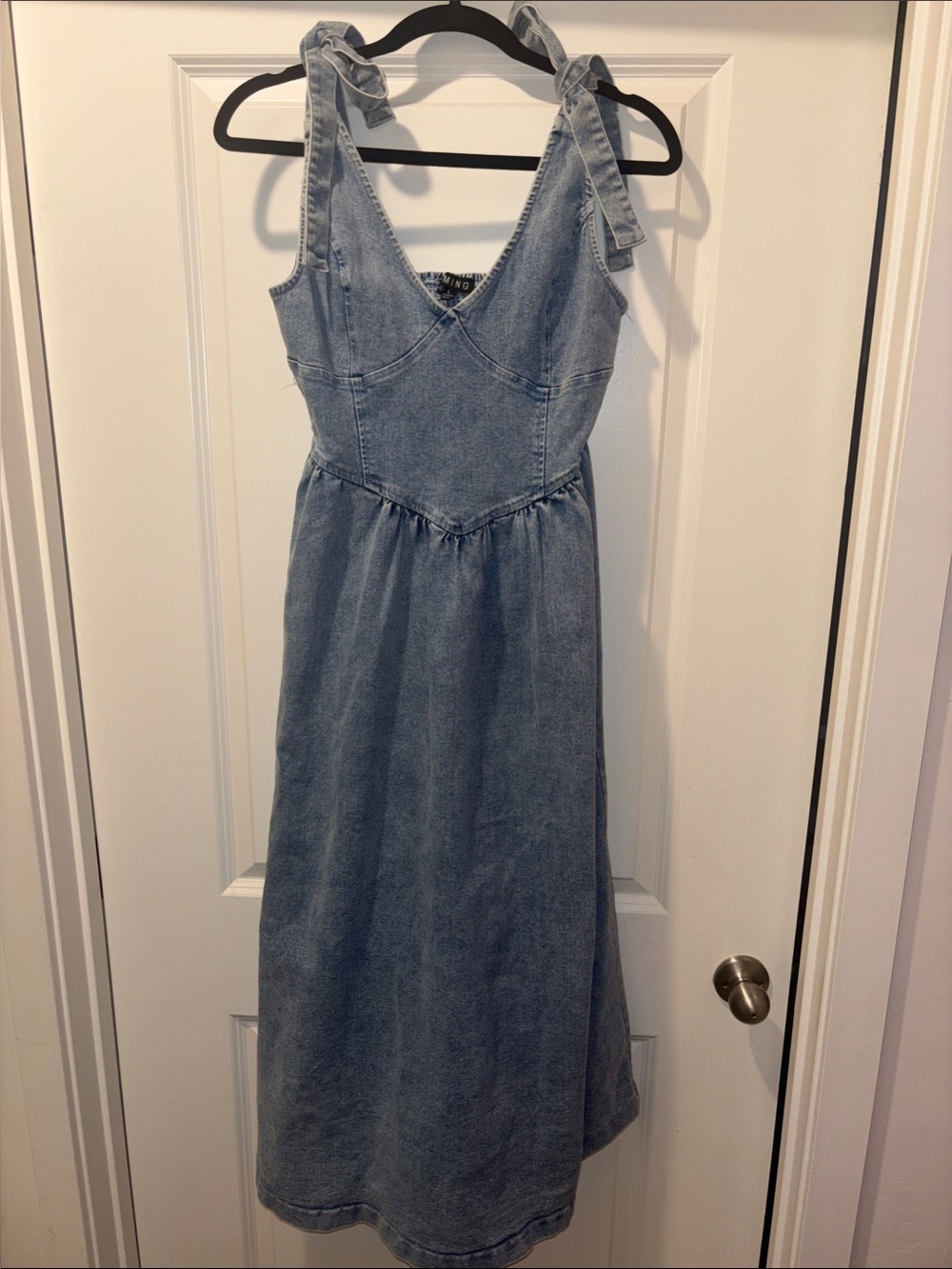 Light Wash Denim A-Line Dress - Picture 7 of 13